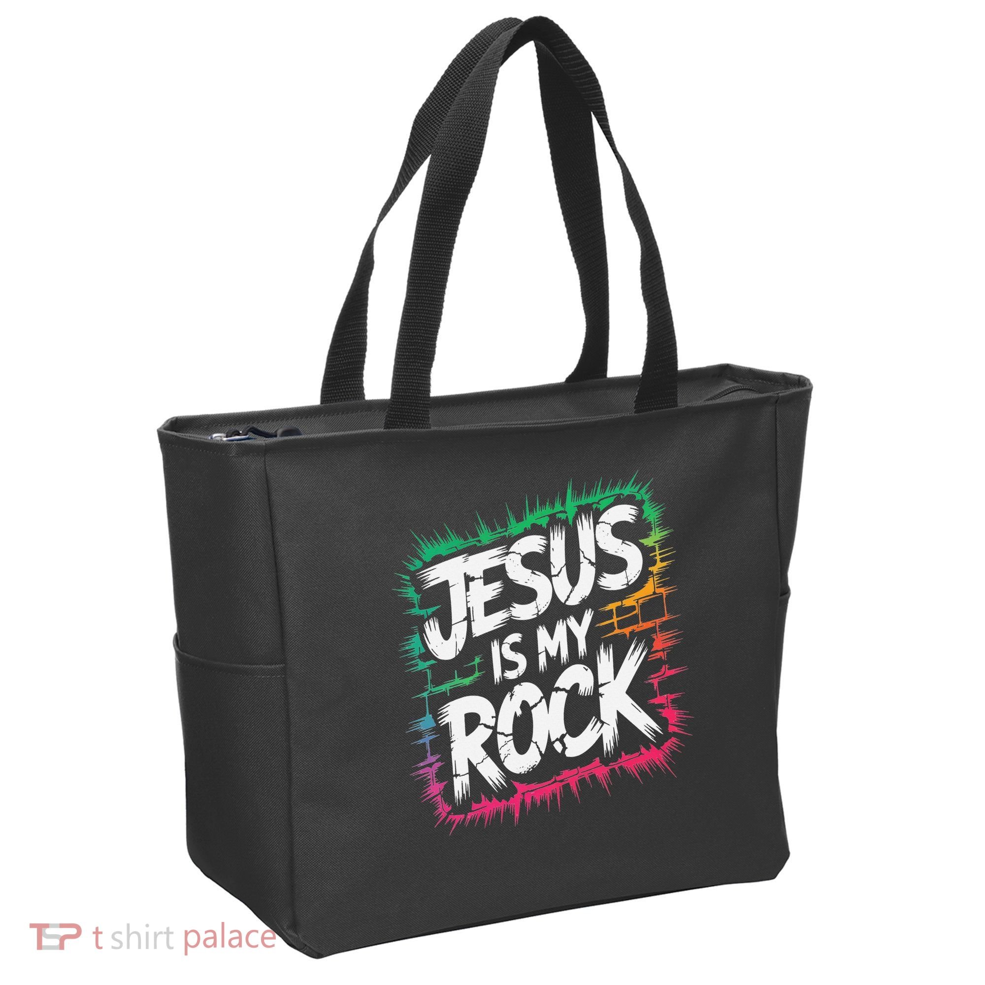 Jesus Is My Rock Biblical Christian Faith Tote Bag