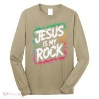 Jesus Is My Rock Biblical Christian Faith Long Sleeve Shirt thumb 0