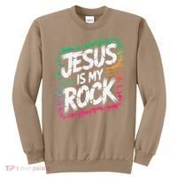 Jesus Is My Rock Biblical Christian Faith Sweatshirt thumb 0