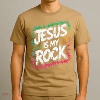 Jesus Is My Rock Biblical Christian Faith T-Shirt thumb 3