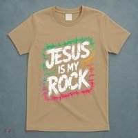 Jesus Is My Rock Biblical Christian Faith T-Shirt thumb 5