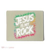 Jesus Is My Rock Biblical Christian Faith Mousepad thumb 0