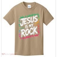 Jesus Is My Rock Biblical Christian Faith Kids T-Shirt thumb 0