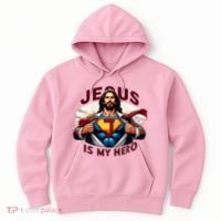 Jesus Is My Superhero Religious Christian Catholic Rizzen Hoodie thumb 0