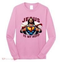 Jesus Is My Superhero Religious Christian Catholic Rizzen Long Sleeve Shirt thumb 0