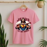 Jesus Is My Superhero Religious Christian Catholic Rizzen T-Shirt thumb 2