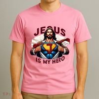Jesus Is My Superhero Religious Christian Catholic Rizzen T-Shirt thumb 3