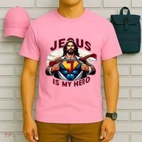 Jesus Is My Superhero Religious Christian Catholic Rizzen T-Shirt thumb 6