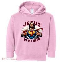 Jesus Is My Superhero Religious Christian Catholic Rizzen Toddler Hoodie thumb 0