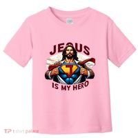 Jesus Is My Superhero Religious Christian Catholic Rizzen Toddler T-Shirt thumb 0