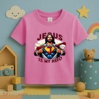 Jesus Is My Superhero Religious Christian Catholic Rizzen Toddler T-Shirt thumb 3