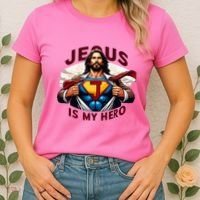 Jesus Is My Superhero Religious Christian Catholic Rizzen Women's T-Shirt thumb 2