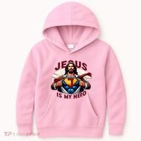Jesus Is My Superhero Religious Christian Catholic Rizzen Kids Hoodie thumb 0