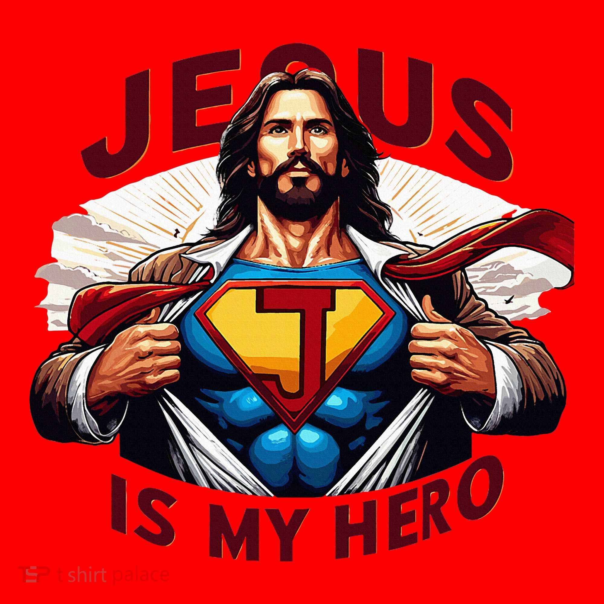 Jesus Is My Superhero Religious Christian Catholic Rizzen Santa Hat