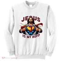 Jesus Is My Superhero Religious Christian Catholic Rizzen Sweatshirt thumb 0