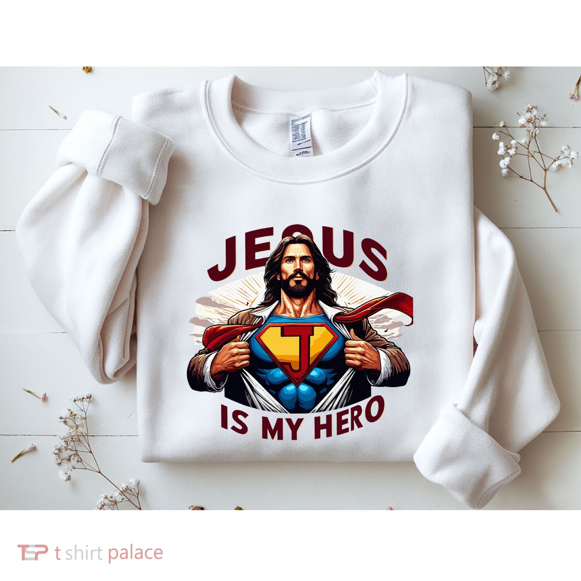 Jesus Is My Superhero Religious Christian Catholic Rizzen Sweatshirt