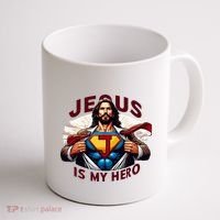 Jesus Is My Superhero Religious Christian Catholic Rizzen Coffee Mug thumb 1