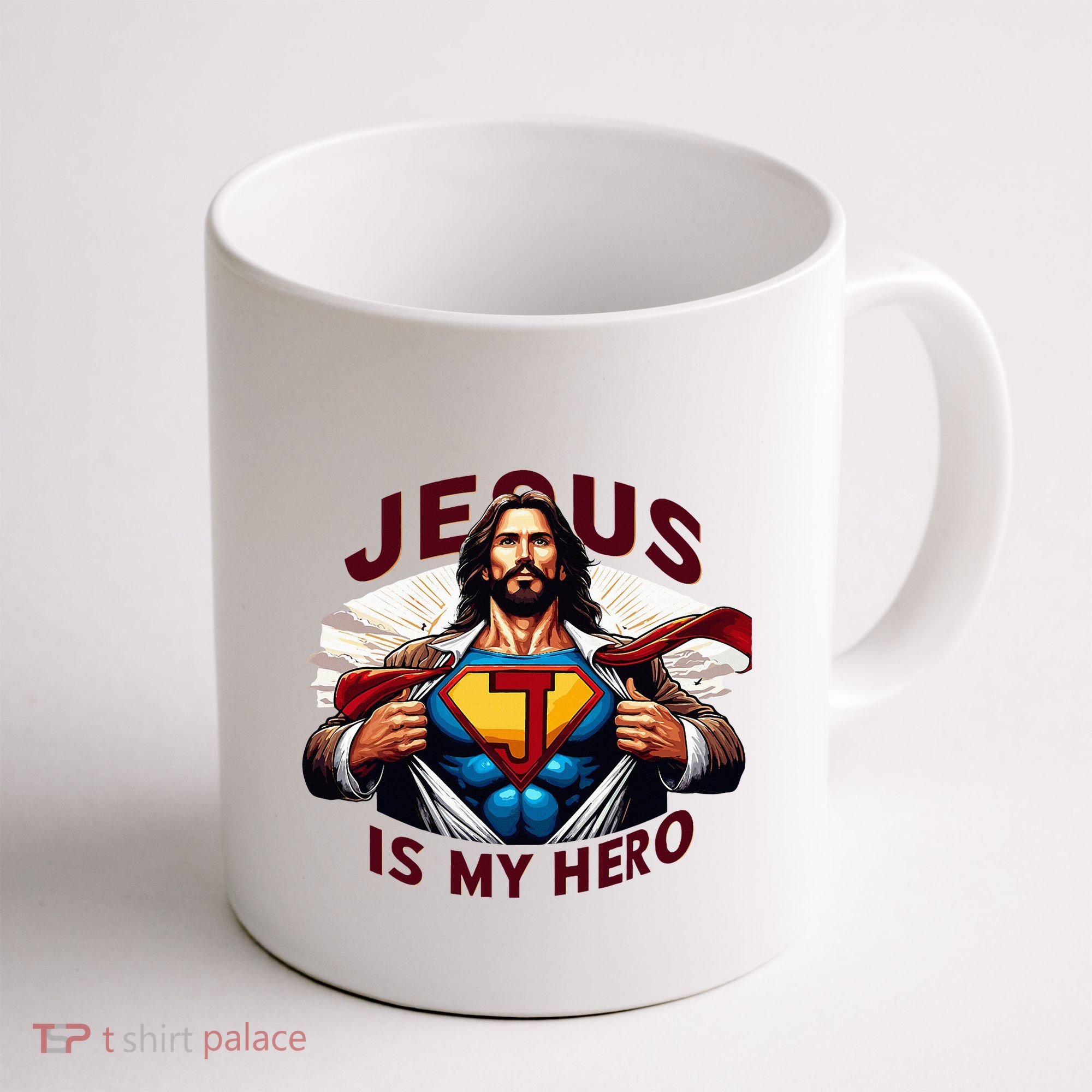 Jesus Is My Superhero Religious Christian Catholic Rizzen Coffee Mug