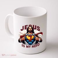 Jesus Is My Superhero Religious Christian Catholic Rizzen Coffee Mug thumb 0