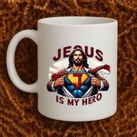 Jesus Is My Superhero Religious Christian Catholic Rizzen Coffee Mug thumb 2