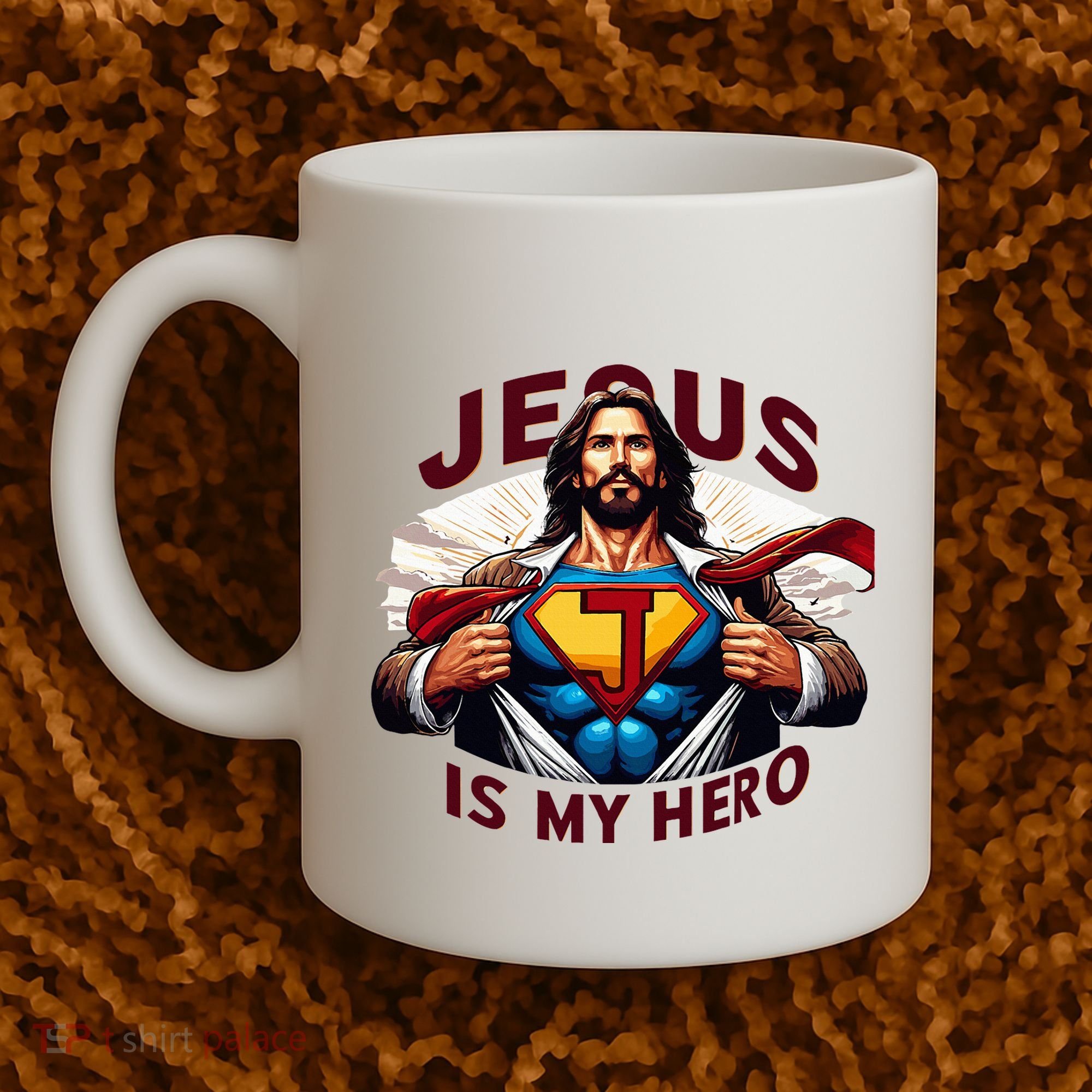 Jesus Is My Superhero Religious Christian Catholic Rizzen Coffee Mug