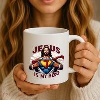 Jesus Is My Superhero Religious Christian Catholic Rizzen Coffee Mug thumb 3