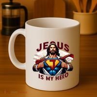 Jesus Is My Superhero Religious Christian Catholic Rizzen Coffee Mug thumb 4