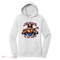Jesus Is My Superhero Religious Christian Catholic Rizzen Women's Hoodie thumb 0