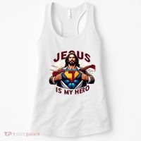 Jesus Is My Superhero Religious Christian Catholic Rizzen Women's Tank Top thumb 0