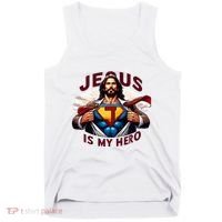 Jesus Is My Superhero Religious Christian Catholic Rizzen Tank Top thumb 0