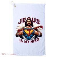 Jesus Is My Superhero Religious Christian Catholic Rizzen Golf Towel thumb 0