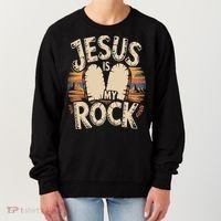 Jesus Is My Rock Biblical Faith Women's Sweatshirt thumb 0