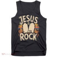 Jesus Is My Rock Biblical Faith Tank Top thumb 0