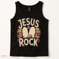 Jesus Is My Rock Biblical Faith Tank Top thumb 2