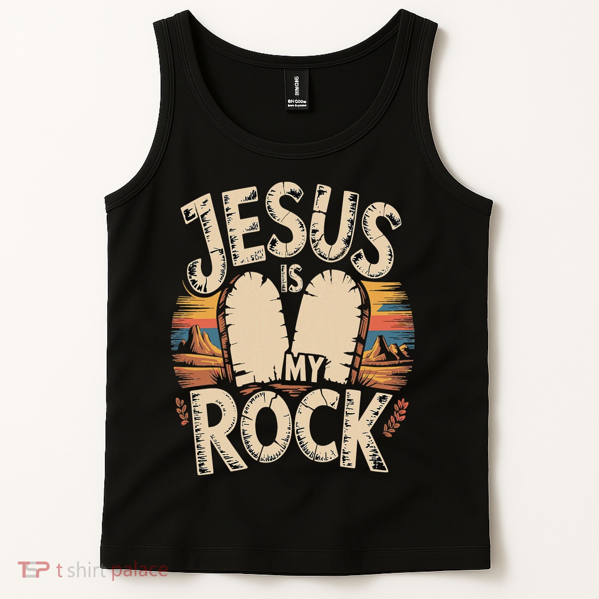 Jesus Is My Rock Biblical Faith Tank Top