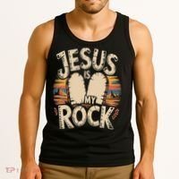Jesus Is My Rock Biblical Faith Tank Top thumb 3
