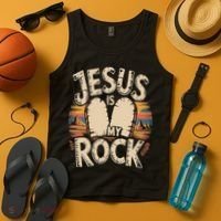 Jesus Is My Rock Biblical Faith Tank Top thumb 4
