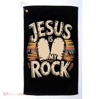 Jesus Is My Rock Biblical Faith Golf Towel thumb 0