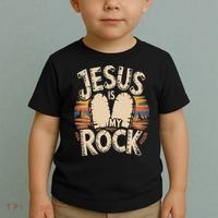 Jesus Is My Rock Biblical Faith Toddler T-Shirt thumb 2