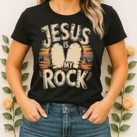 Jesus Is My Rock Biblical Faith Women's T-Shirt thumb 2
