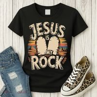Jesus Is My Rock Biblical Faith Women's T-Shirt thumb 3