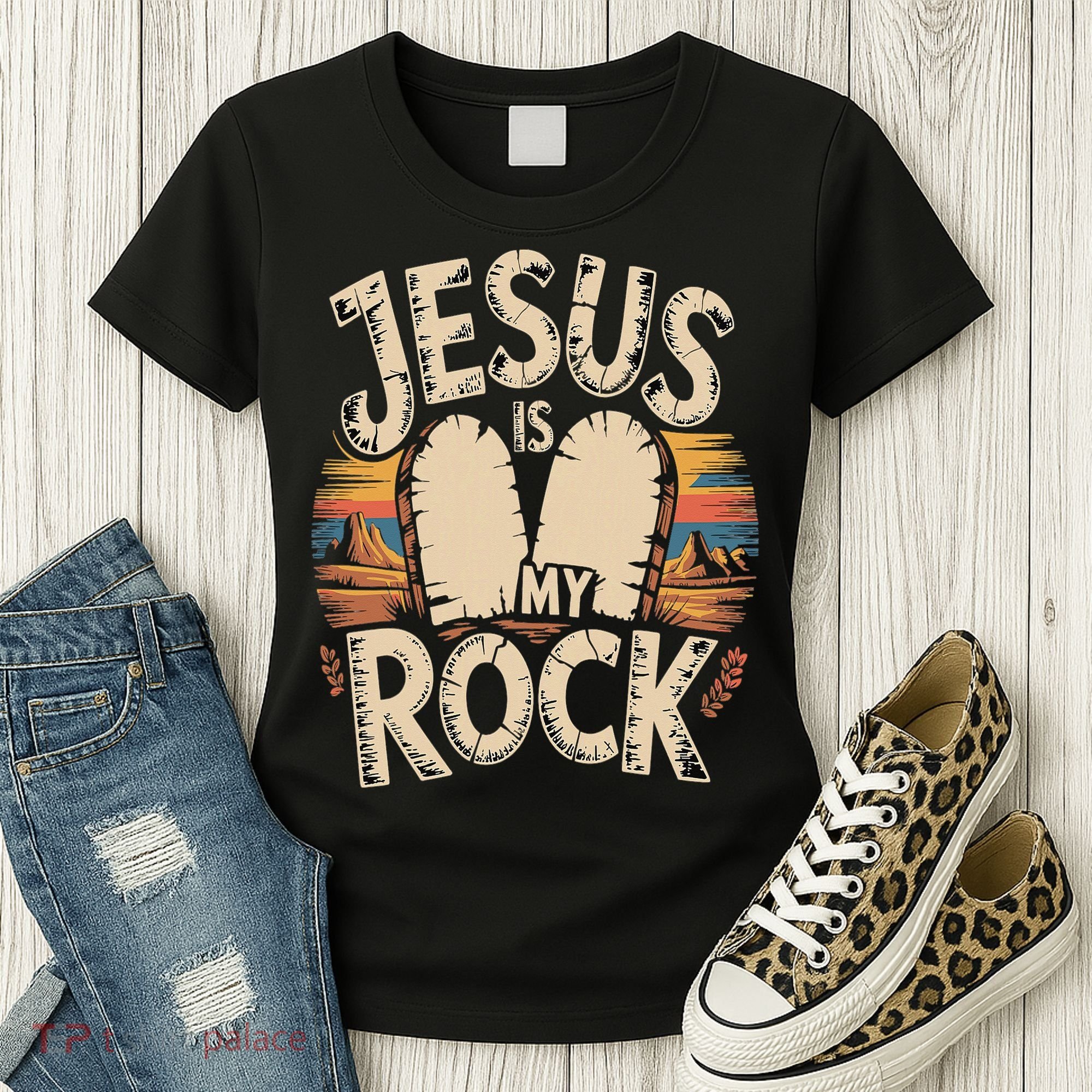 Jesus Is My Rock Biblical Faith Women's T-Shirt