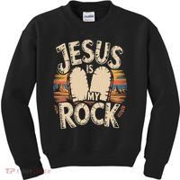 Jesus Is My Rock Biblical Faith Kids Sweatshirt thumb 0