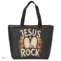 Jesus Is My Rock Biblical Faith Tote Bag thumb 0