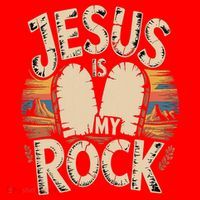 Jesus Is My Rock Biblical Faith Santa Hat thumb 1