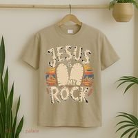 Jesus Is My Rock Biblical Faith T-Shirt thumb 2