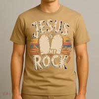 Jesus Is My Rock Biblical Faith T-Shirt thumb 3
