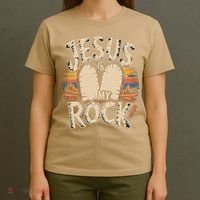 Jesus Is My Rock Biblical Faith T-Shirt thumb 4