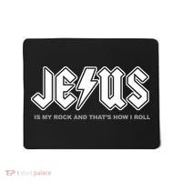 Jesus Is My Rock And That's How I Roll Funny Christian Mousepad thumb 0