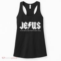 Jesus Is My Rock And That's How I Roll Funny Christian Women's Tank Top thumb 0